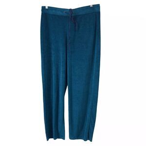 Velour Track Pants Blue Jewel Tone Boot Cut Y2K L